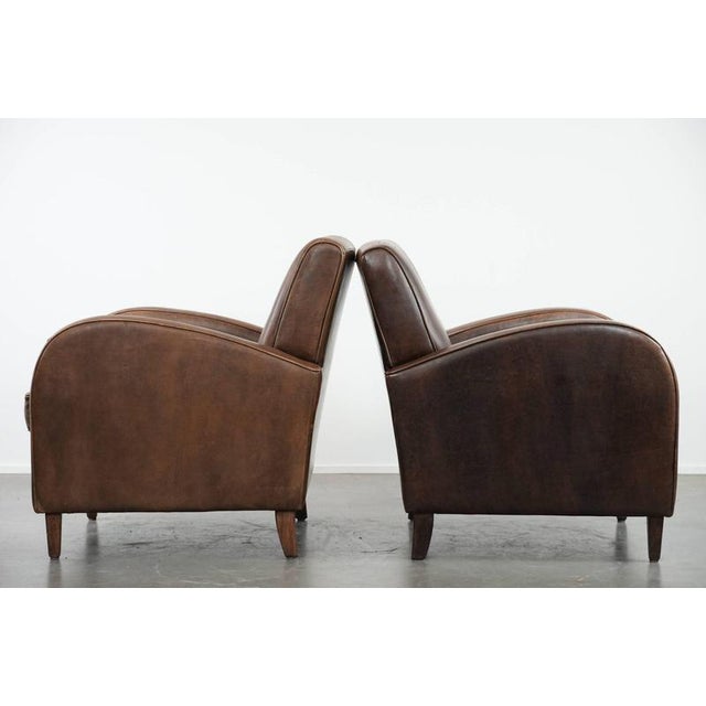 Club Chairs in Sheepskin Leather, Set of 2 For Sale - Image 4 of 18