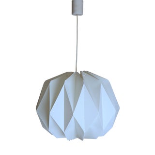 Futuristic White Ceiling Lamp in Plastic, 1970s For Sale