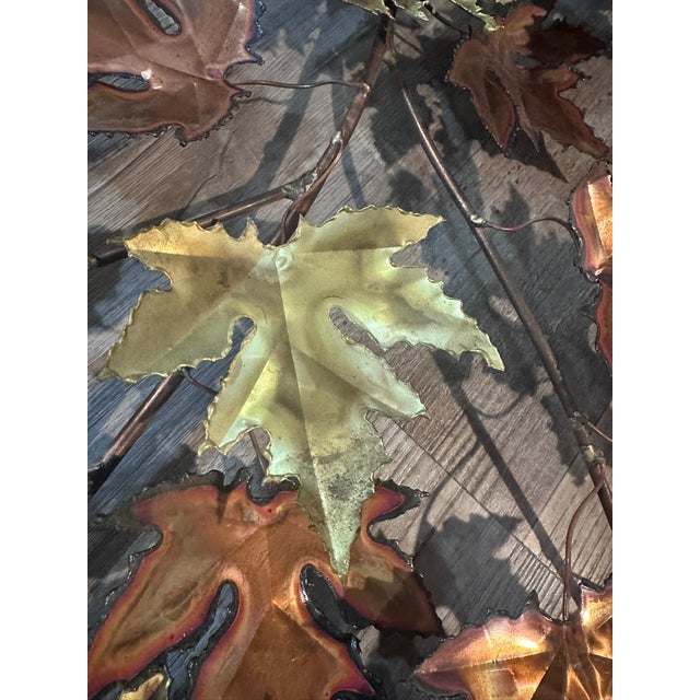 1982 Torch-Cut Metal Leaf Sculpture — 53” - Signed For Sale - Image 13 of 17