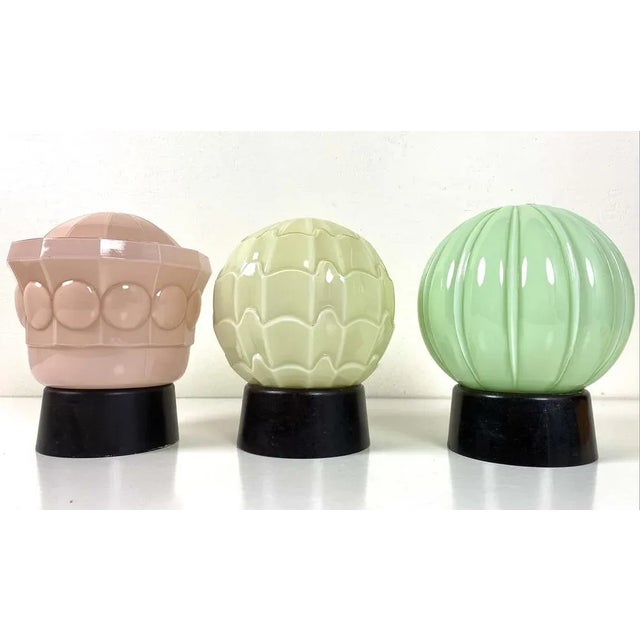 Thabur - exclusive Beautiful Art Deco ceiling lamps, soft-colored Pink, Green and beige-yellow, beautifully stylized!...