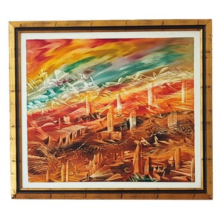Angelo Donadoni, Postumi, 1990, Oil on Wood, Framed For Sale