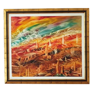 Angelo Donadoni, Postumi, 1990, Oil on Wood, Framed