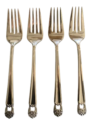 Vintage 1847 Rogers Silverplate "Eternally Yours" Pattern Dinner Forks S/4