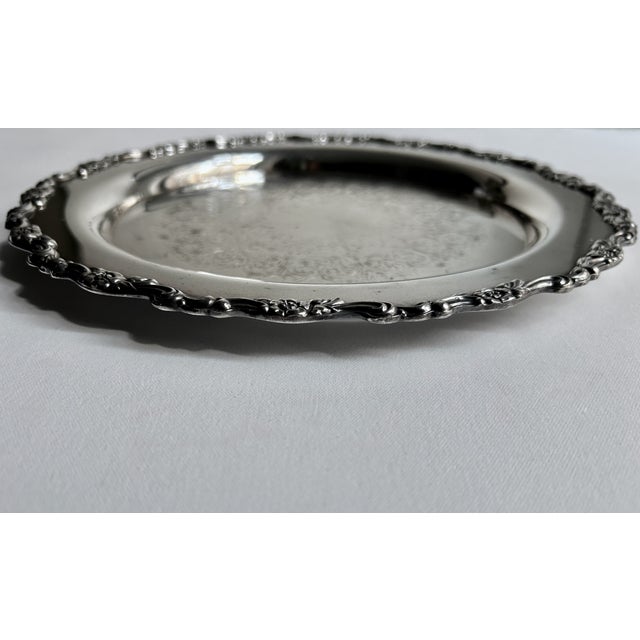 Silver Vintage Wm. A. Rogers for Oneida "Royal Provincial" Silver Plate Tray For Sale - Image 8 of 13