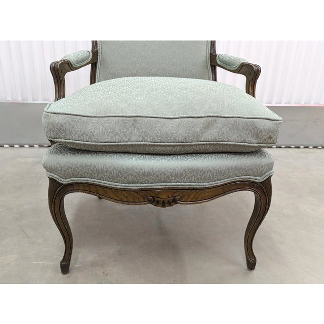 1980s French Country Carved Walnut Fauteuils Arm Chairs Set of 2