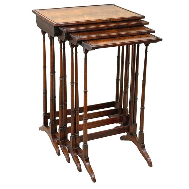 Antique Regency Rosewood Quartetto Nesting Tables, 1825, Set of 4 For Sale - Image 15 of 16