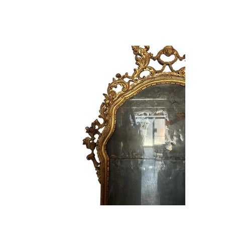 2000 - 2009 Large 18th Century Louis XV Mirror in Gilded Wood with Mercurized Mirror For Sale - Image 5 of 11