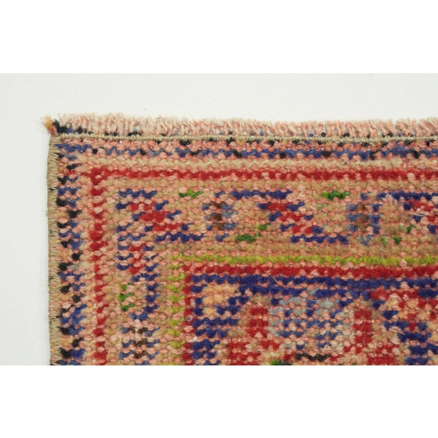 1970s Vintage Turkish Handmade Turkish Wool Cotton Red Area Rug For Sale In San Francisco - Image 6 of 12