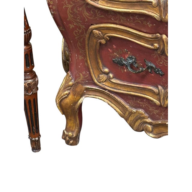 Traditional 18th C Venetian Painted Marble Top Commode For Sale - Image 3 of 10
