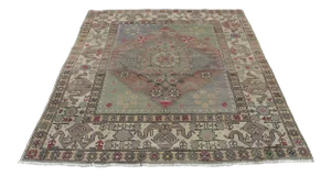 Hand Wowen Wool Turkish Rug, Rug,Vintage Rug,Beatifull Color Combination Turkish Retro Rug, Home Decor 5'4" X 7'1" Ft