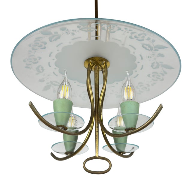 Vintage Chandelier attributed to Pietro Chiesa for Fontana Arte, Italy, 1930s For Sale