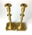 Pair of Georgian Brass Footed Candlesticks with Square Base. 11 1/2 inches tall by 4 1/2 in.² at the base very heavy,...