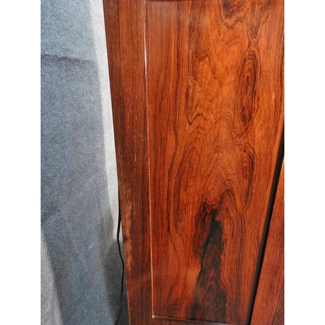 Monumental French Inlaid Rosewood Bronze Figured Vitrine China Cabinet For Sale - Image 10 of 11