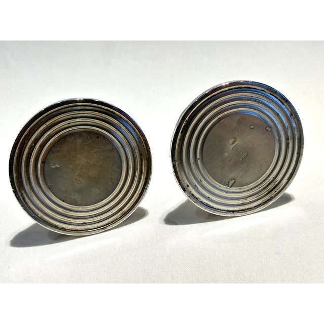 Mid 20th Century Mid 20th Century Pair of Weighted Silver Candle Holdrrs For Sale - Image 5 of 6