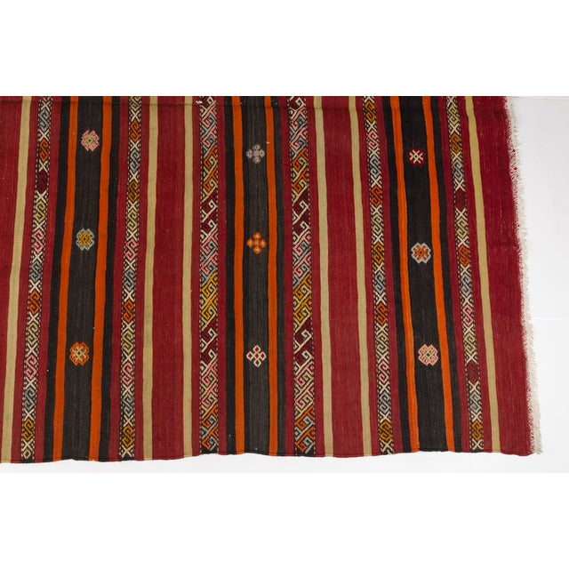 Mid 20th Century Traditional Patterned Kilim Kilim For Sale - Image 11 of 11