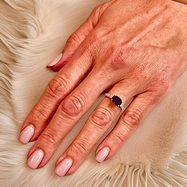 Natural Sapphire Diamond Ring 6.5 14k W Gold 3.15 TCW Certified For Sale - Image 13 of 14