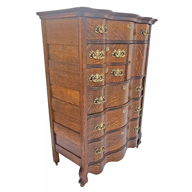 Add a touch of Victorian elegance to your home with this stunning antique highboy dresser chest, crafted in the early...