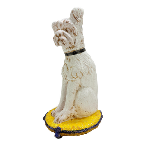 Antique Italian Terracotta Sculpture of a Seated Brussels Griffon or Terrier Dog