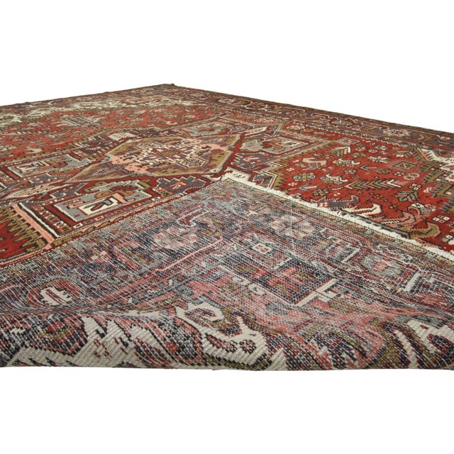 Vintage Persian Heriz Rug - 07'05 X 10'04 For Sale - Image 4 of 5