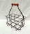 Red Antique French Bottle Carrier W/Red Handle For Sale - Image 8 of 9