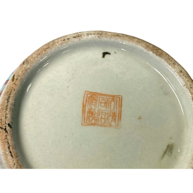 Ceramic Vintage Chinese Ceramic White Porcelain Color People Graphic Vase For Sale - Image 7 of 8