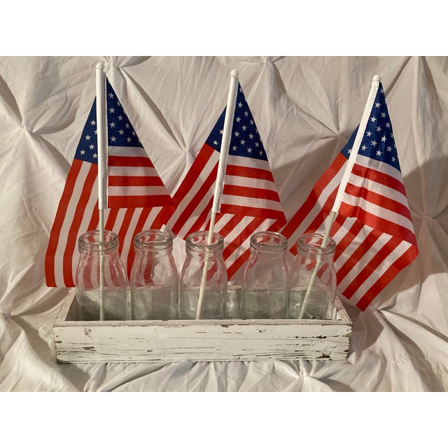1990s 1990s Decor Vases in Wood Container. Adorable Versatile Decor to Add Flags, Flowers or Anything You Enjoy. For Sale - Image 5 of 8