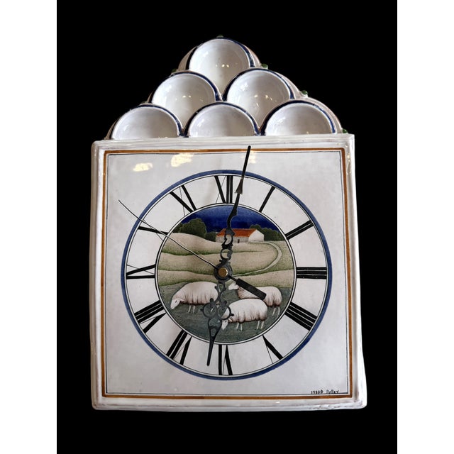 Farmhouse Vintage French Palley Ceramic Clock For Sale - Image 3 of 14