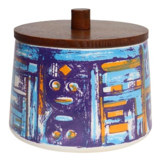 Vintage Elfi Stadler for Schramberg Faience Ceramic Lidded Jar / Canister / Box For Sale