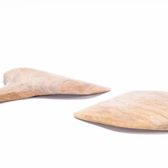 Contemporary Hand Carved Indonesian Salad Servers, Set of 2 For Sale - Image 3 of 9
