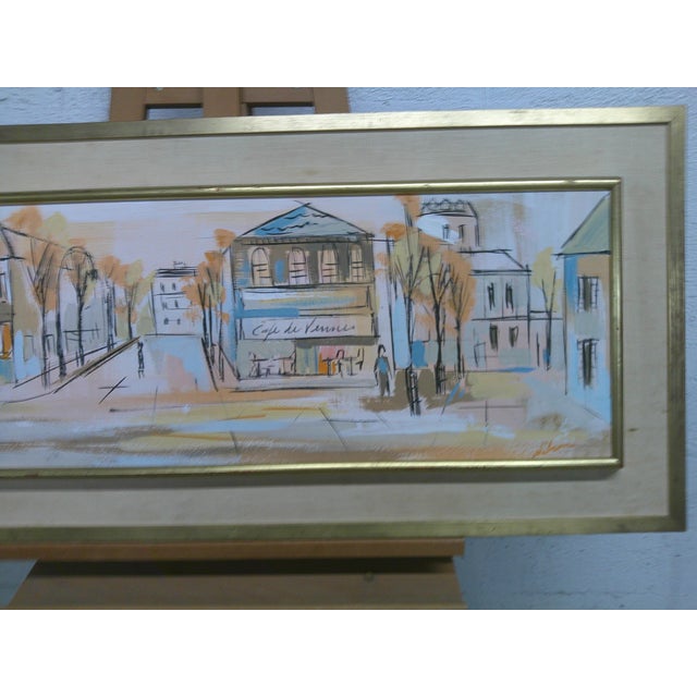 Mid-Century Modern Mid‑Century Parisian Street Scene, Signed For Sale - Image 3 of 8