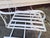 White Vintage 1960s White Wrought Iron Cantilever Lounge Chair For Sale - Image 8 of 10