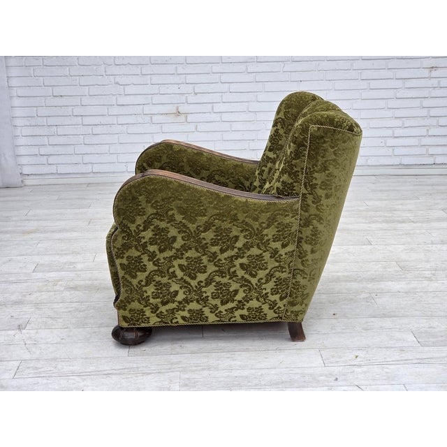 Vintage Danish Relax Chair in Furniture Velour, 1950s For Sale - Image 10 of 18