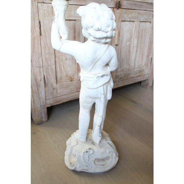 European Antique Figural Putti Garden Statue For Sale In Los Angeles - Image 6 of 8
