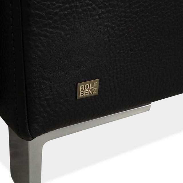Black Model 6300 Armchair in Black Leather from Rolf Benz For Sale - Image 8 of 13