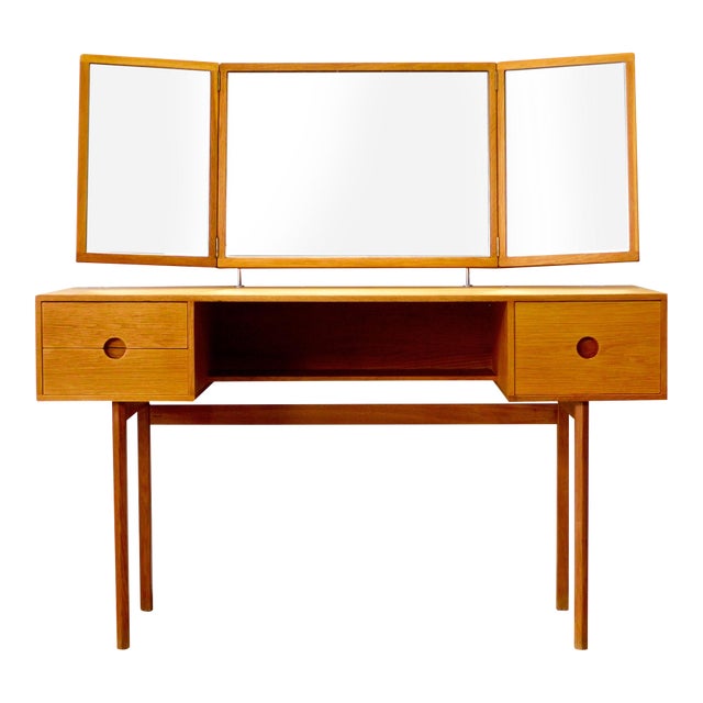 1950s Aksel Kjersgaard Vanity With Mirror Designed by Kai Kristiansen, Attributed For Sale