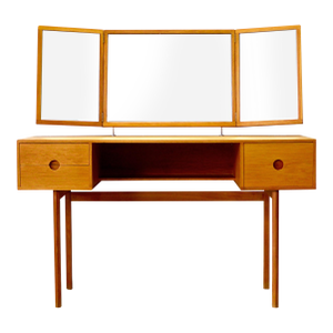 1950s Aksel Kjersgaard Vanity With Mirror Designed by Kai Kristiansen, Attributed