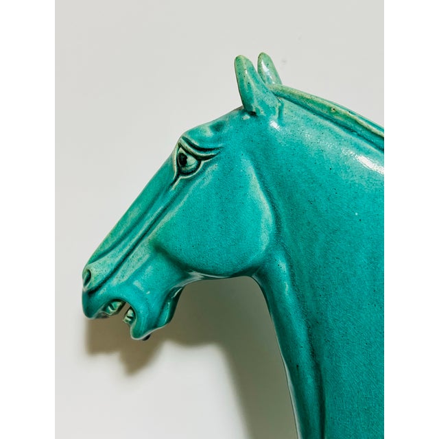 Late 20th Century Vintage Ceramic Horse Standing Four Square on Plaque For Sale - Image 5 of 9