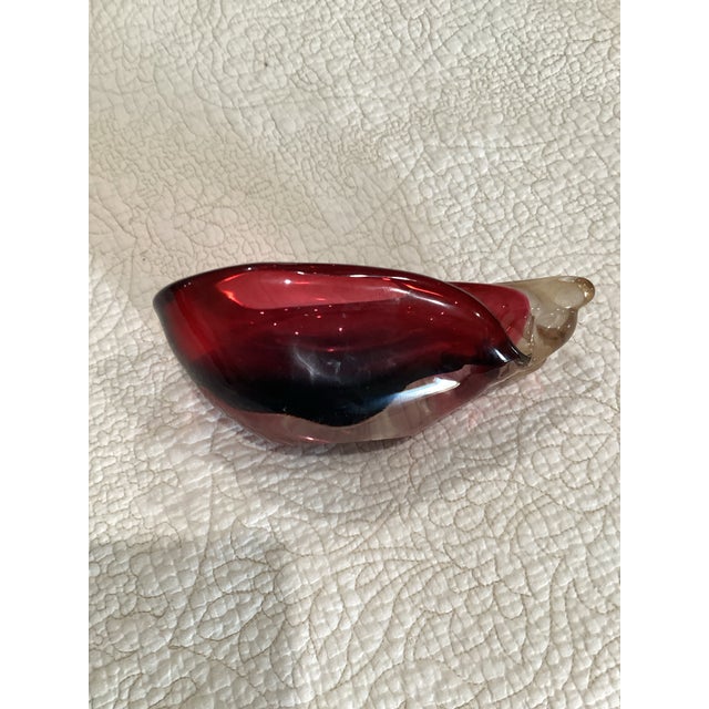 Flavio Poli Designed Seguso Made Murano Ruby & Gold Leaf Bowl For Sale In Dallas - Image 6 of 6
