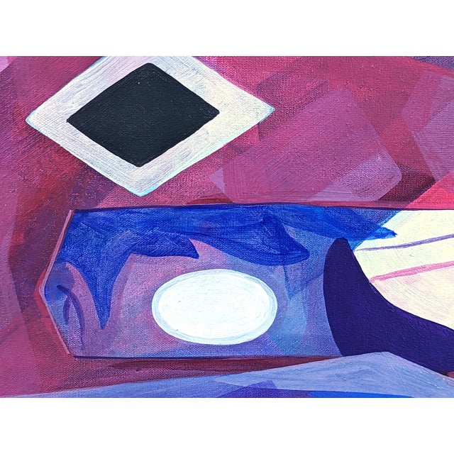Cecilia Beaven Contemporary Abstract Orange, Purple, and Blue Biomorphic Animal Figure Painting, 21st Century For Sale - Image 10 of 11