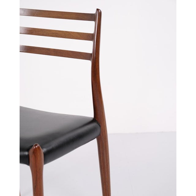 Model 78 Dining Chairs in Rosewood by N.O. Møller from J.L. Møllers, 1950s, Set of 6 For Sale - Image 8 of 12