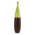 Tall Artisan Ceramic Vase with Glossy Green and Matte Brown Glaze For Sale