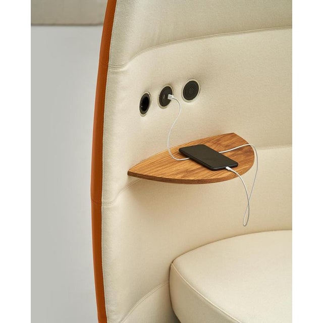 Contemporary Only Ju Relax Pod Seating with Oak Shelf and USB Socket by Quinti Sedute For Sale - Image 3 of 8