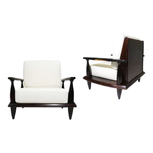 Mid 20th Century Liceu De Artes E Ofícios Brazilian Rosewood Lounge Chairs - Set of 2