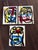 Terrible set of 3 matching canvas paintings by Peter Robert Keil. Each depict colorful abstract faces on a great size 14”...