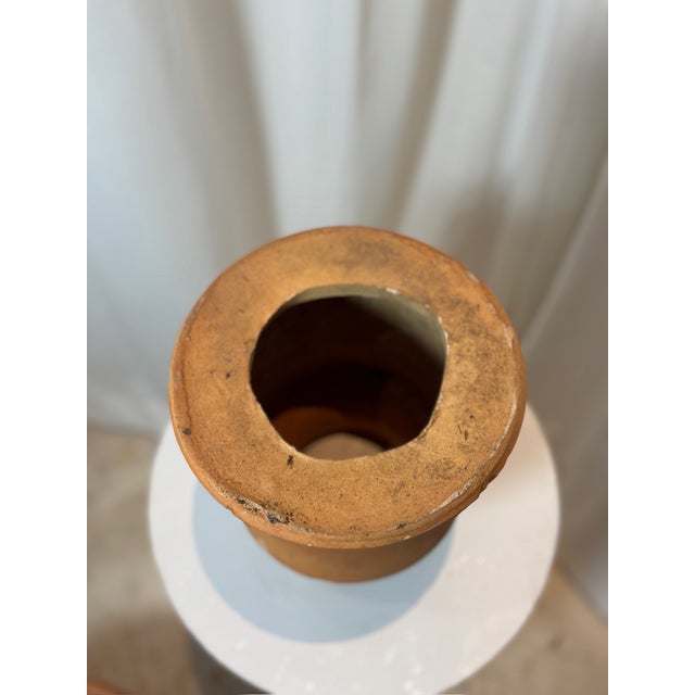 Ceramic Antique Two-Piece Terracotta Hourglass Vessel – Sculptural Rustic Pottery For Sale - Image 7 of 9