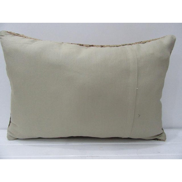 Contemporary Turkish Handmade Kilim Brown & Coral Pillow For Sale - Image 3 of 4