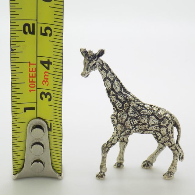 Vintage Italian Silver Giraffe Animal Figurine, 1960s For Sale - Image 10 of 11