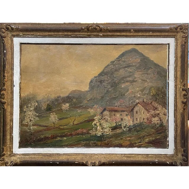 Carlo Aimetti, Mountain Landscape, 20th Century, Oil on Panel, Framed For Sale - Image 7 of 7