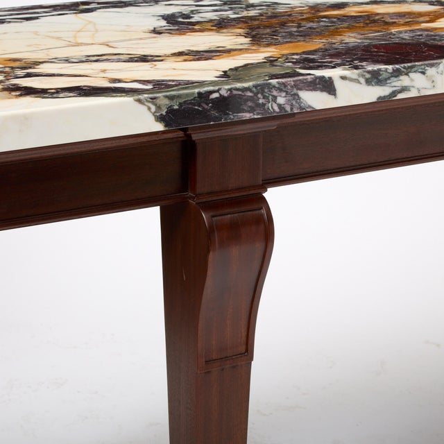 Brown George III Style Marble Top Mahogany Serving / Console Table, Early 20th Century For Sale - Image 8 of 11