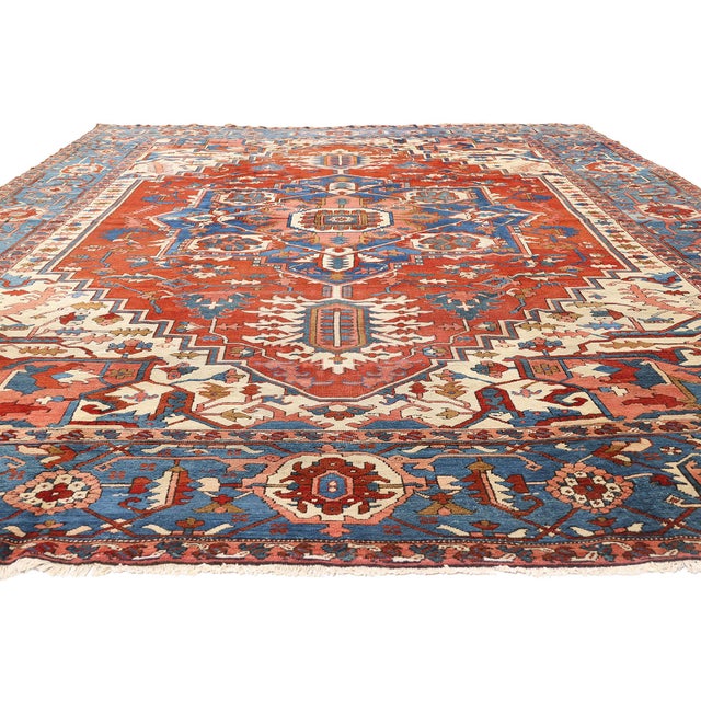 Modern Late 19th Century Antique Persian Serapi Rug - For Sale - Image 3 of 9